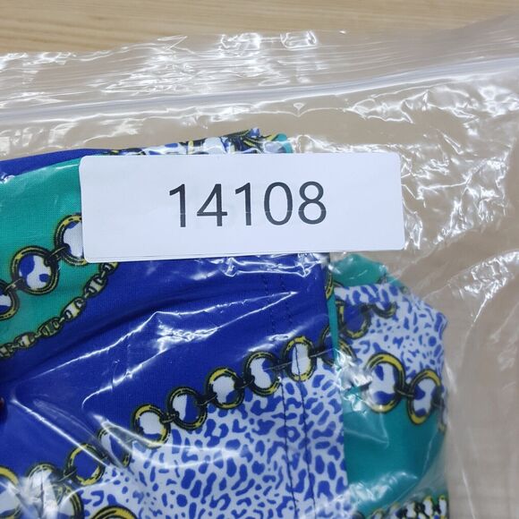 OH MY BOD Womens Dress Small Blue Pullover Shift Mini Stretch 60s Retro Funky - Picture 8 of 8